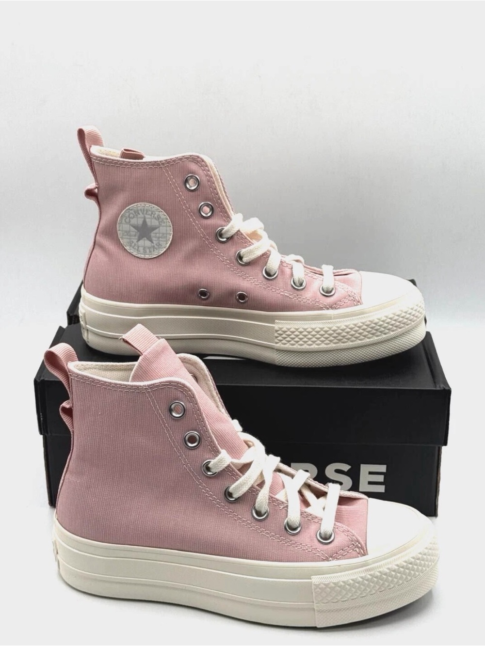 Converse High-Top Canvas Platform Sneakers - Light Pink